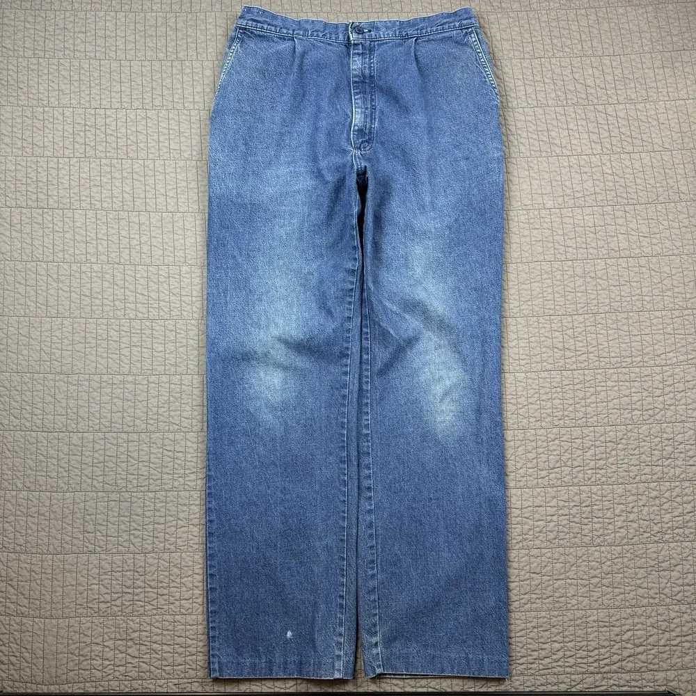 Vtg LL Bean Jeans Men's 36x34 (32x31) Blue Denim Straight Leg Union Made In USA